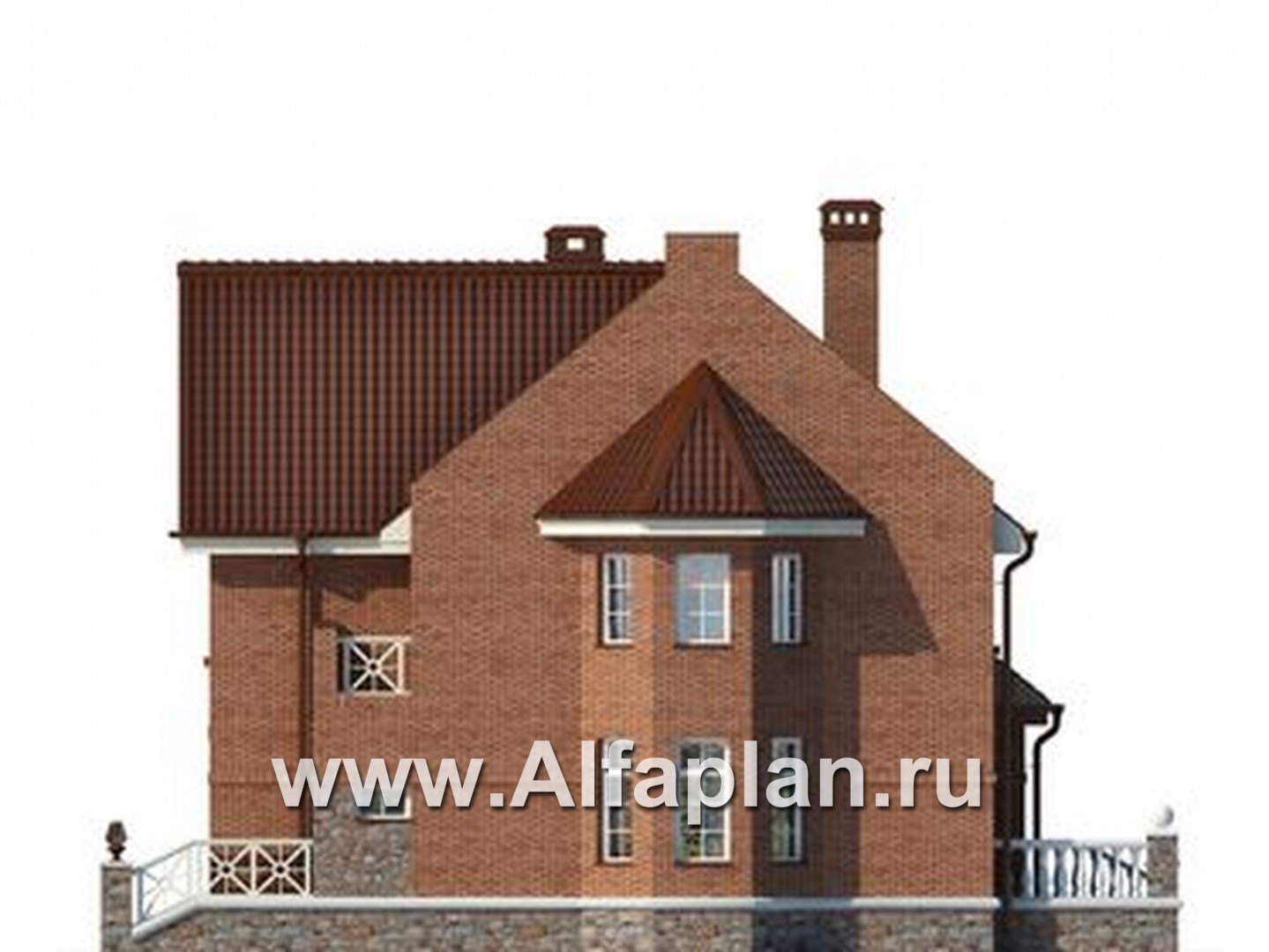Проекты домов Альфаплан - Коттедж в английском стиле - изображение фасада №2