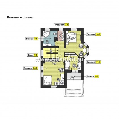 Проекты домов Альфаплан - Коттедж в английском стиле - превью плана проекта №2