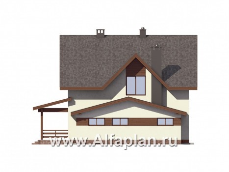 Проекты домов Альфаплан - Компактный дом с гаражом - превью фасада №4