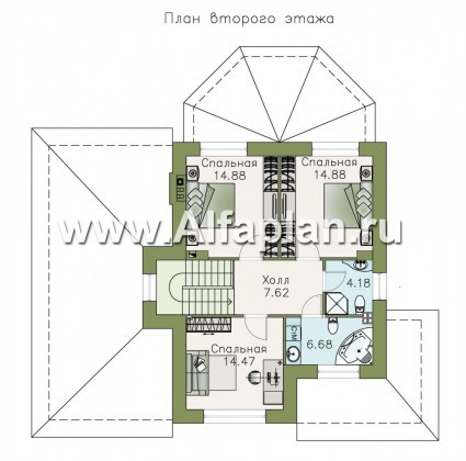 Проекты домов Альфаплан - «Фея сирени» - изящный дом с гаражом - превью плана проекта №2