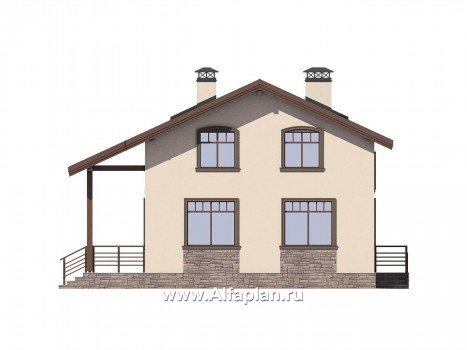 Проекты домов Альфаплан - Двухэтажный дом для большой семьи(6 спален) - превью фасада №4