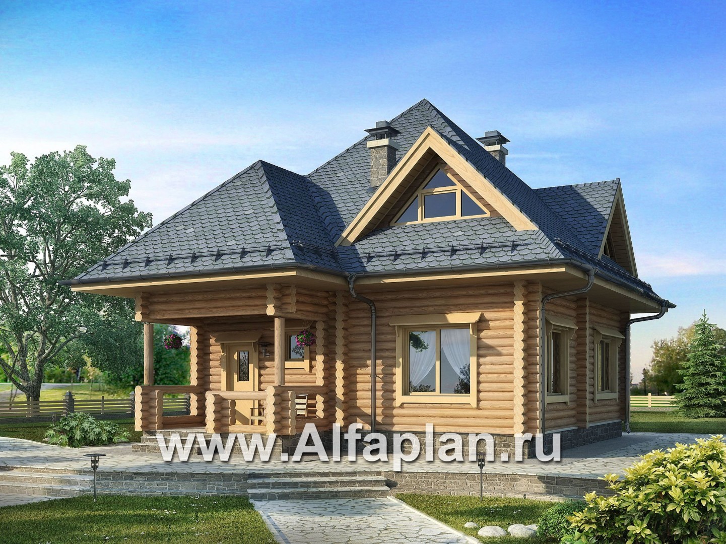 Проекты домов Альфаплан - Компактный деревянный дом - дополнительное изображение №1