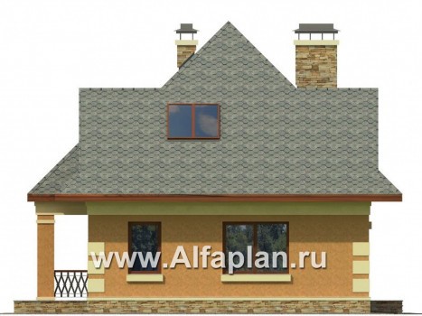 Проекты домов Альфаплан - Экономичный проект дома для маленького участка - превью фасада №4