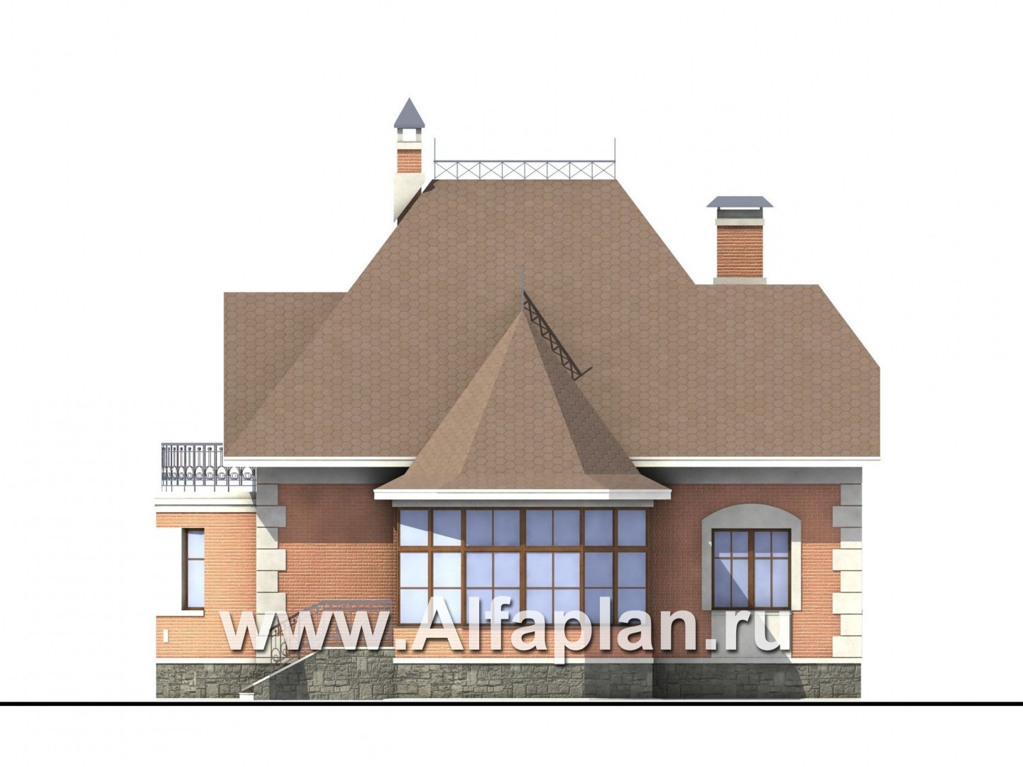 Проекты домов Альфаплан - «Эвита» - уютный дом загородный дом - изображение фасада №4