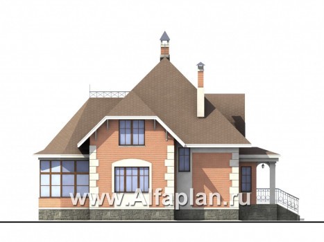 Проекты домов Альфаплан - «Эвита» - уютный дом загородный дом - превью фасада №3