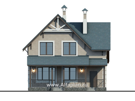 Проекты домов Альфаплан - «Приоритет»-  элегантный коттедж , удобный план дома - превью фасада №4