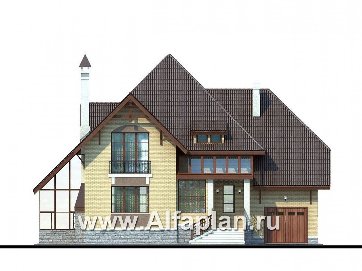 Проекты домов Альфаплан - «Суперстилиса» - удобный дом с рациональной планировкой - изображение фасада №1