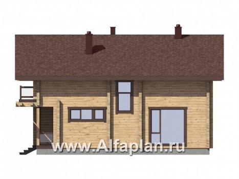 Проекты домов Альфаплан - Традиционный деревянный дом с удобной планировкой - превью фасада №4
