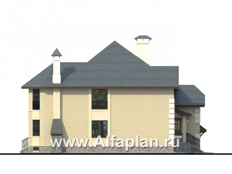 «Эвридика» - проект загородного дома, с террасой и с гаражом на 2 авто, с цокольным этажом - превью фасада дома