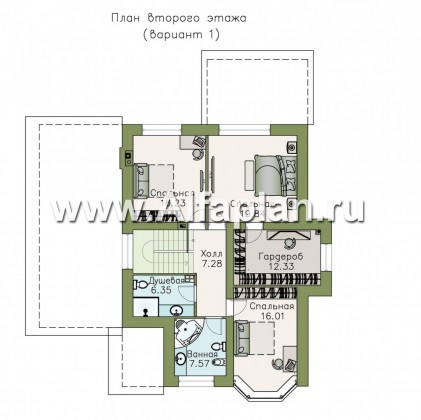 Проекты домов Альфаплан - «Четвертое измерение» - современный комфортный двухэтажный дом - превью плана проекта №2