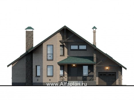 Проекты домов Альфаплан - «Эгоист» - прекрасный дом для жизни за городом - превью фасада №1