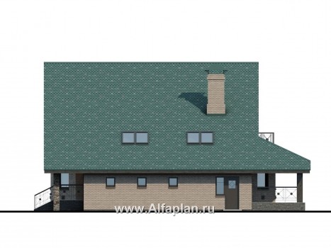 Проекты домов Альфаплан - «Эгоист» - прекрасный дом для жизни за городом - превью фасада №2