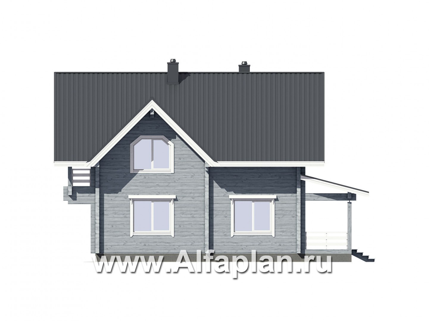 Проекты домов Альфаплан - Небольшой удобный загородный дом - изображение фасада №1