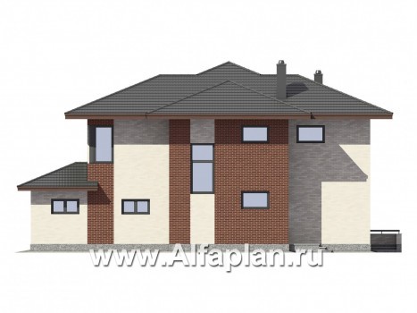 Проекты домов Альфаплан - Двухэтажный дом в современном стиле - превью фасада №2
