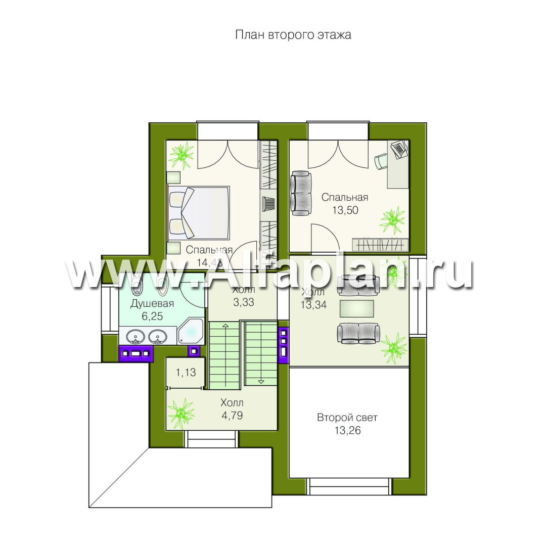 Проекты домов Альфаплан - Дом из газобетона «Индиго» - изображение плана проекта №3