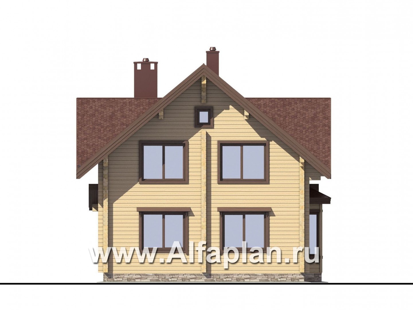 Проекты домов Альфаплан - Деревянный дом для комфортного отдыха - изображение фасада №2