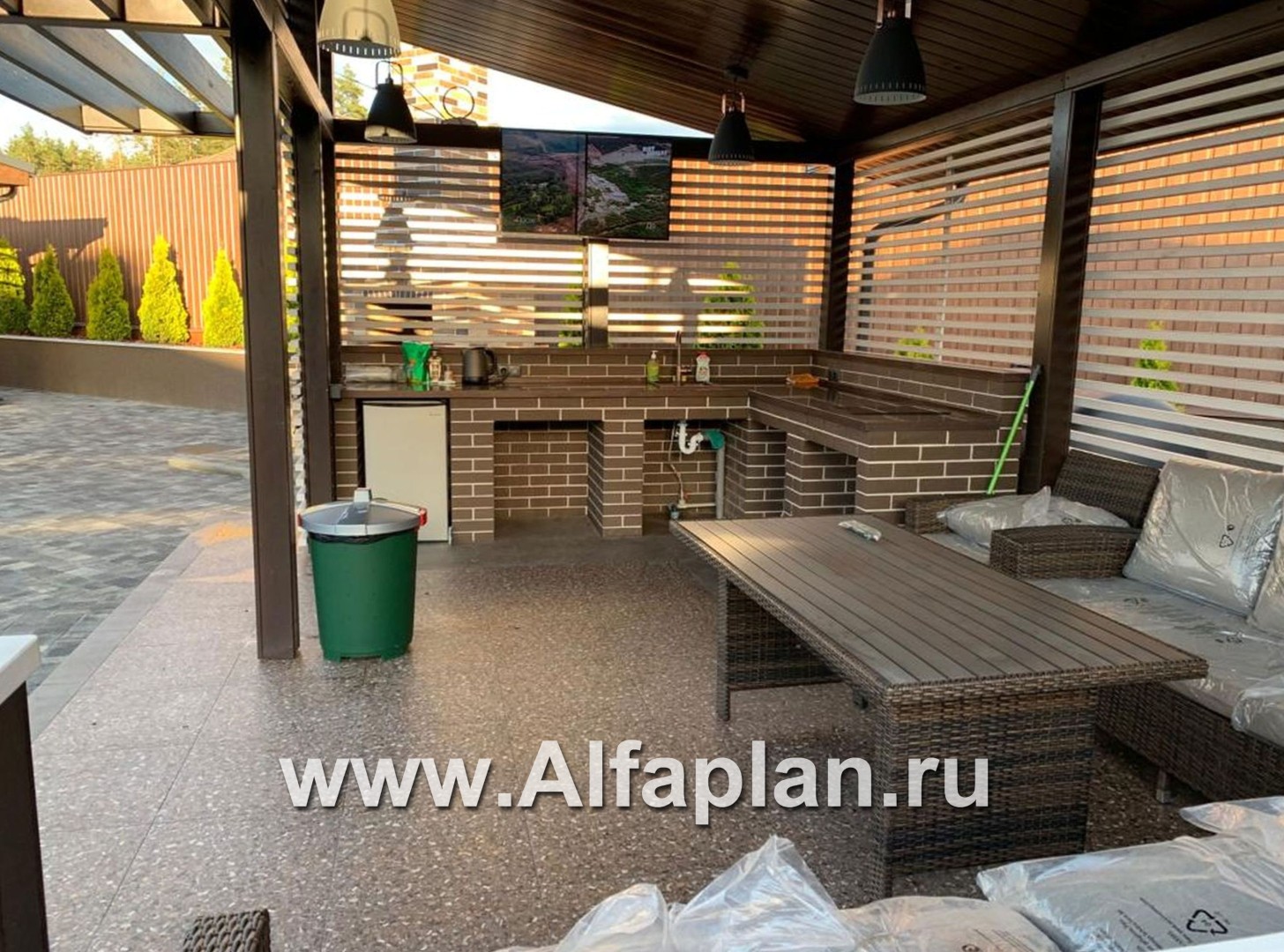 Проекты домов Альфаплан - Современная элегантная беседка (летняя кухня) - дополнительное изображение №6