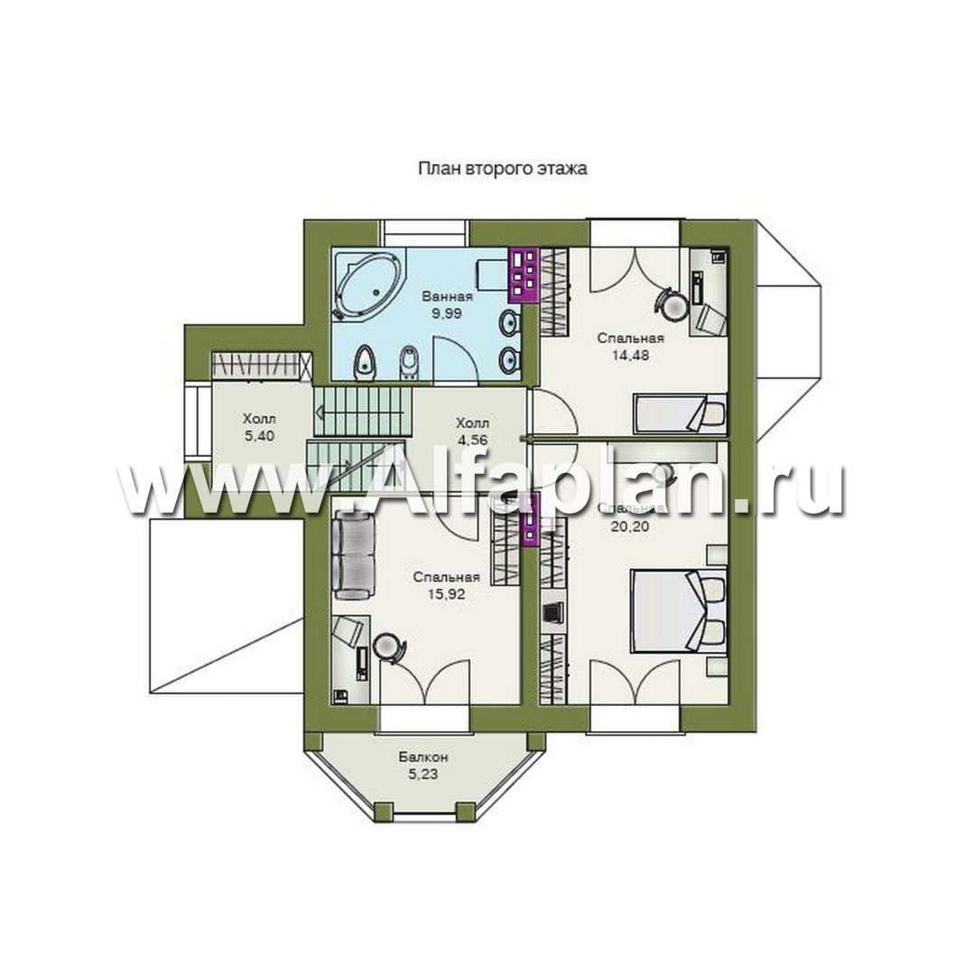 Проекты домов Альфаплан - «Корвет» - проект дома с гаражом и спортзалом - план проекта №3