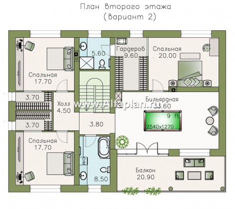 Проекты домов Альфаплан - «Сезанн» - современный стильный коттедж с односкатной кровлей - превью плана проекта №3