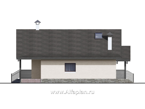 Проекты домов Альфаплан - «Моризо» - шале с четырьмя спальными комнатами - превью фасада №2
