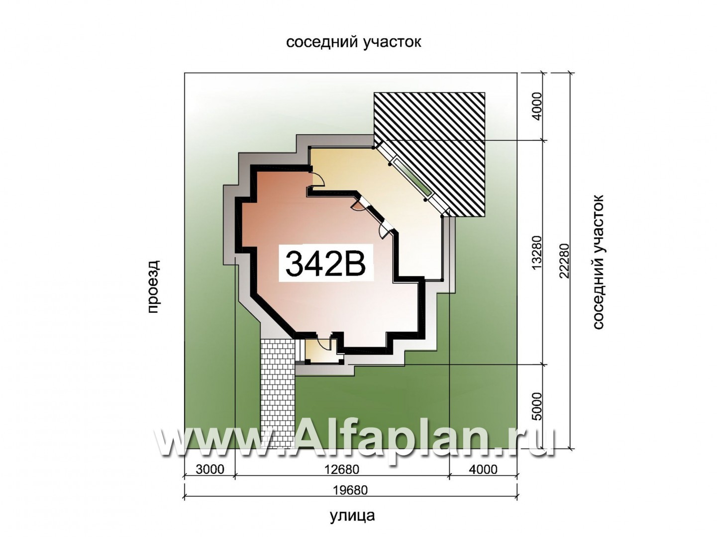 Проекты домов Альфаплан - NotaBene - компактный проект с оригинальным планом - дополнительное изображение №2