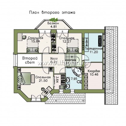 Проекты домов Альфаплан - «Регенсбург Плюс»- вариант коттеджа 22А с цокольным этажом - превью плана проекта №3