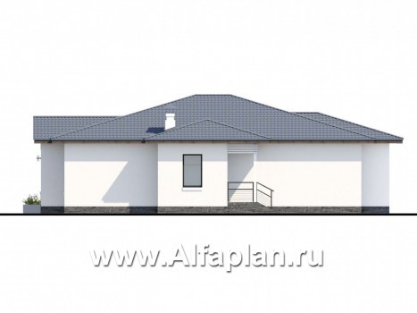Проекты домов Альфаплан - «Калипсо» - комфортабельный одноэтажный дом - превью фасада №2
